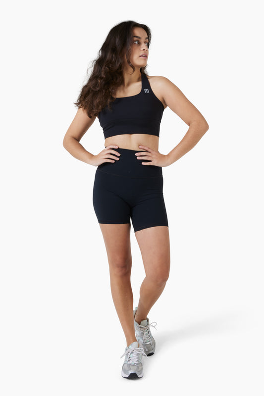 Short seamless black reflective