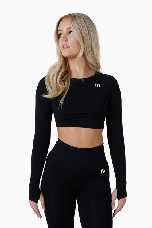 Long sleeve seamless black